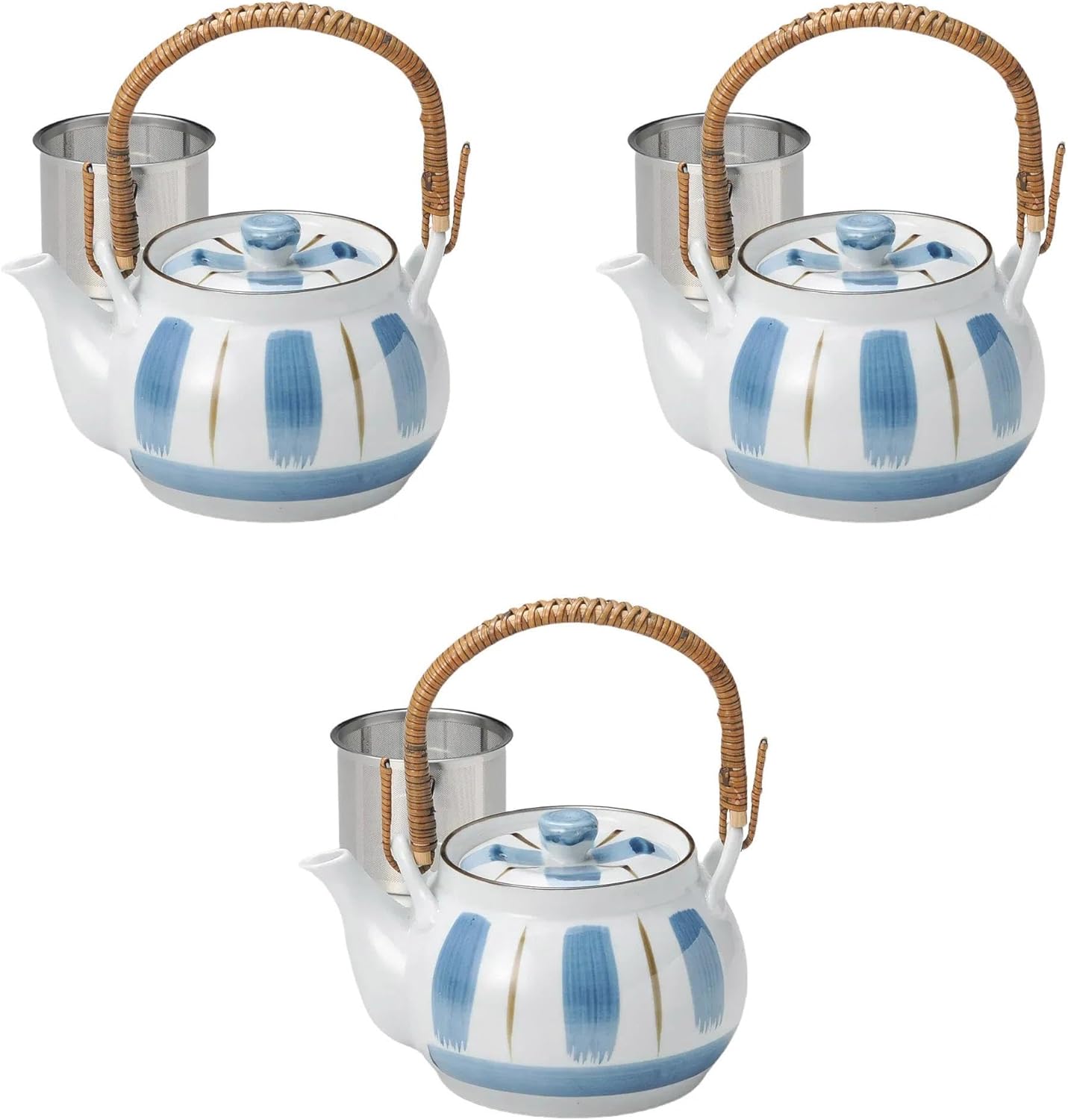 新品☆竹内靖之【師：山本陶秀】備前龍摘み籐手付き面取り土瓶 新品