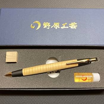 Amazon.co.jp: 野原工芸 栃縮杢 型シャーペン ゴールド金具 人気樹種