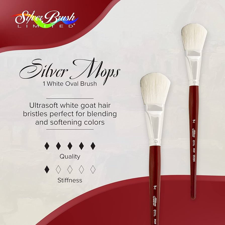 Amazon.com: Silver Brush Limited 5519S-1 Silver Mop White Oval