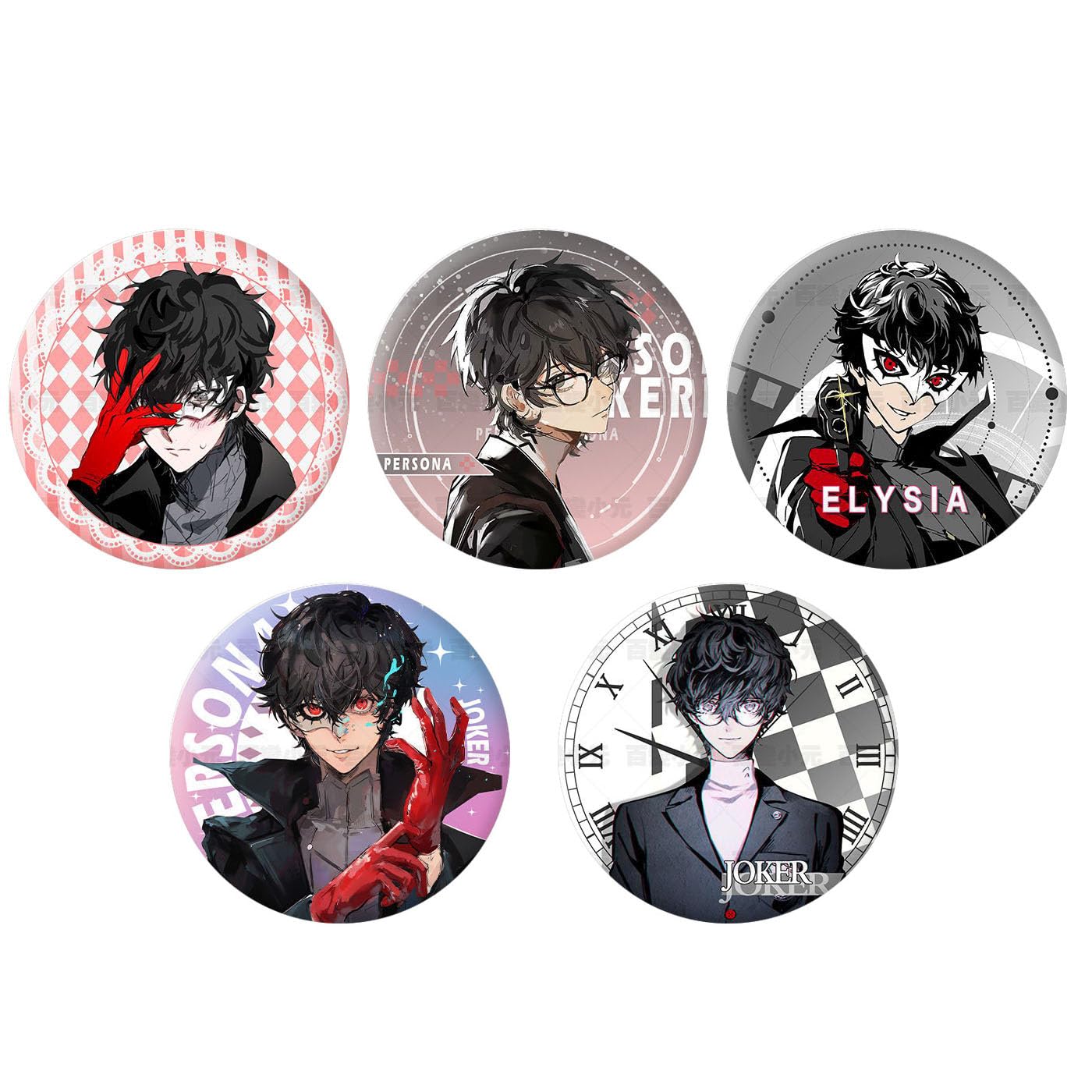 ペルソナ5 ザ•ロイヤル 楽天コレクション メタル風缶バッジ 主人公