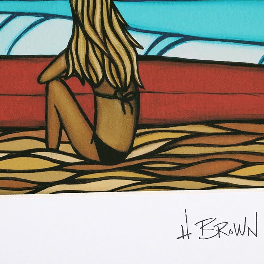 こ*つ様 【未開封】Heather Brown サーフィンアート 絵画 絵 ハワ こ