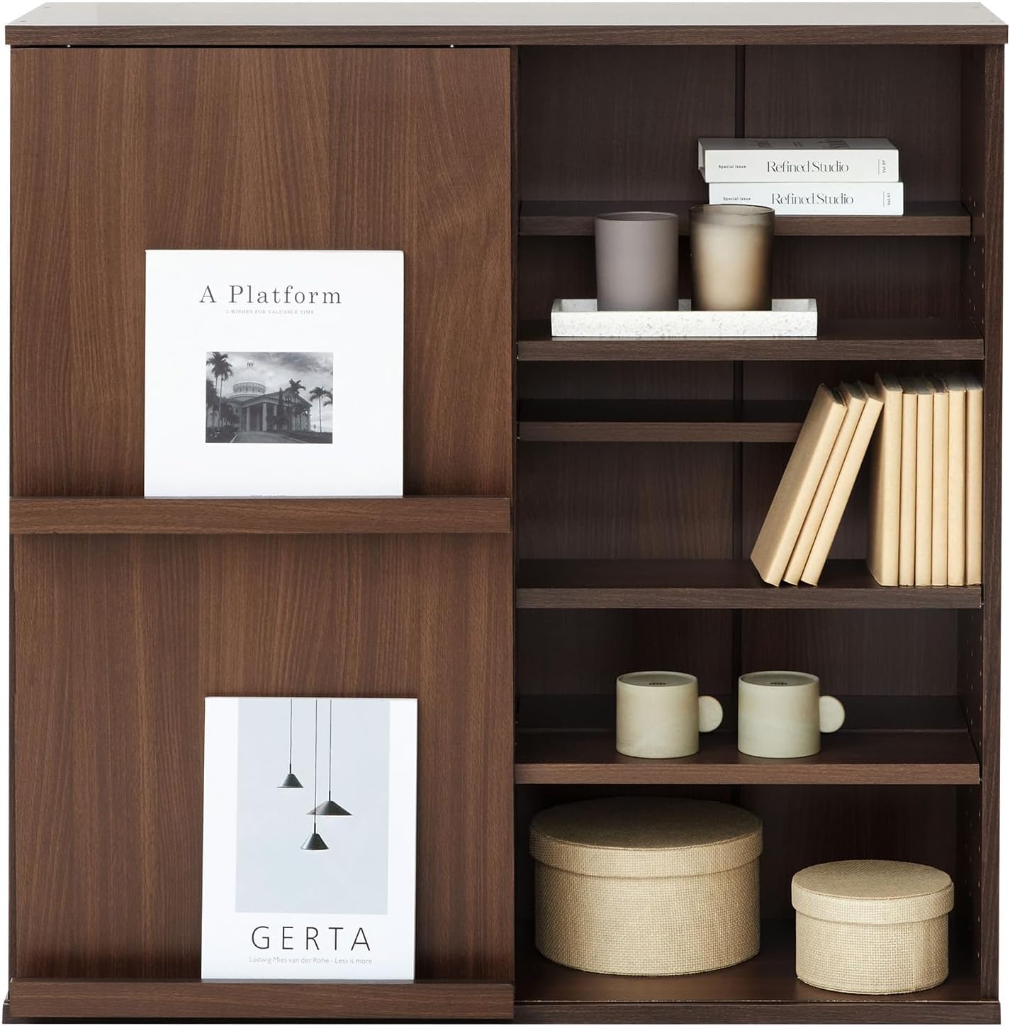 山善(YAMAZEN) ウッドシェルフ 3段 アンティークアイボリー 幅85.5