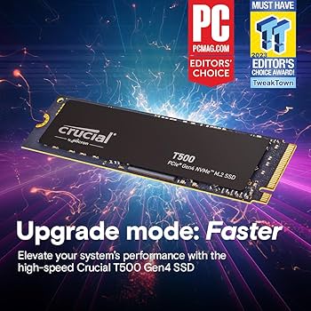 Amazon.com: Crucial T500 PCIe Gen4 NVMe 500GB SSD, Up to 7,200MB/s