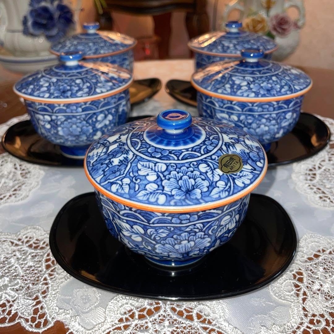 螺鈿ラデン茶托【新品】6枚組 韓国螺鈿茶托(蝶の舞い)4枚セット