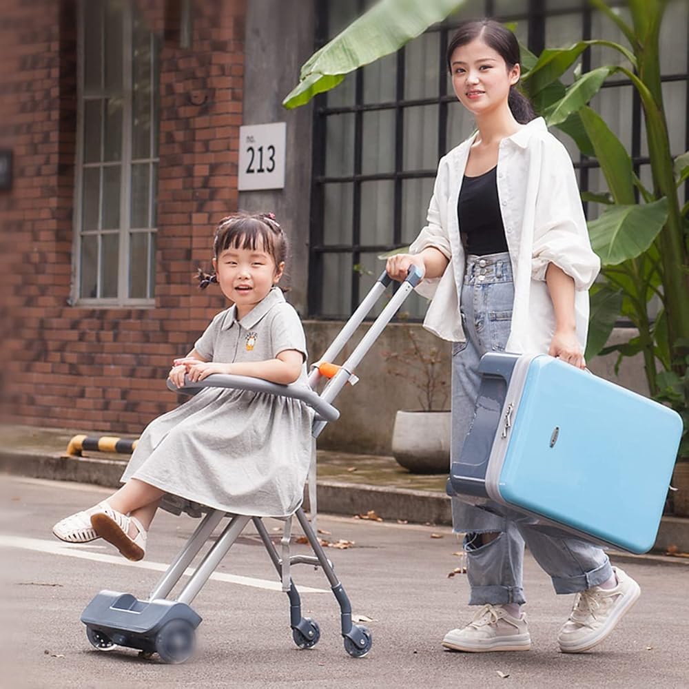 Dudode 子供が乗れるキャリーケース 白×黒 子供が乗れる キャリー