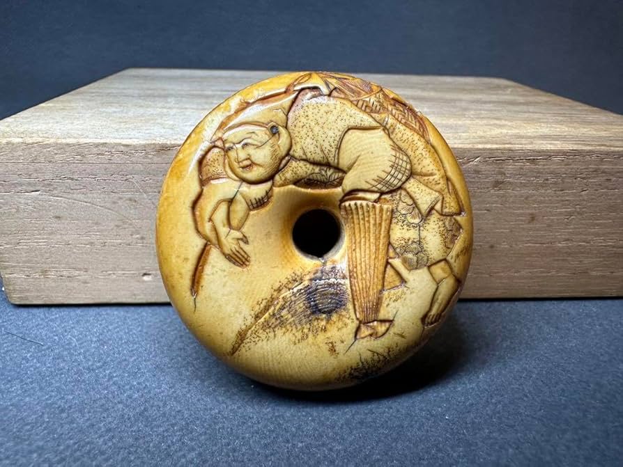 極上美品】 饅頭根付提げ物