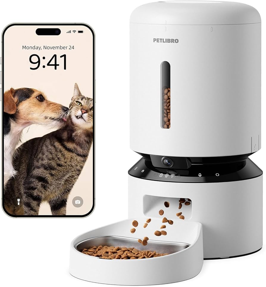 Amazon | PETLIBRO 自動給餌器 猫 カメラ付き 自動餌やり器 1080P 暗視