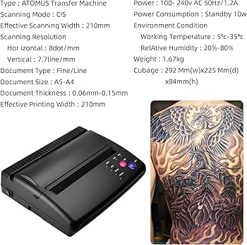 Amazon | ATOMUSタトゥーコピー機 タトゥー転写機タトゥー複写機