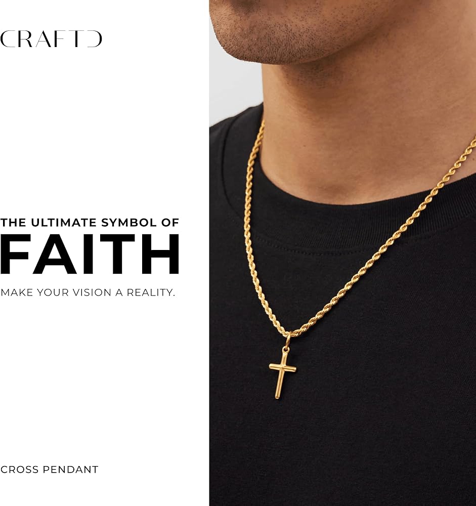 CRAFTD | Gold Cross Pendant Necklace | Durable 18K Gold & 316L