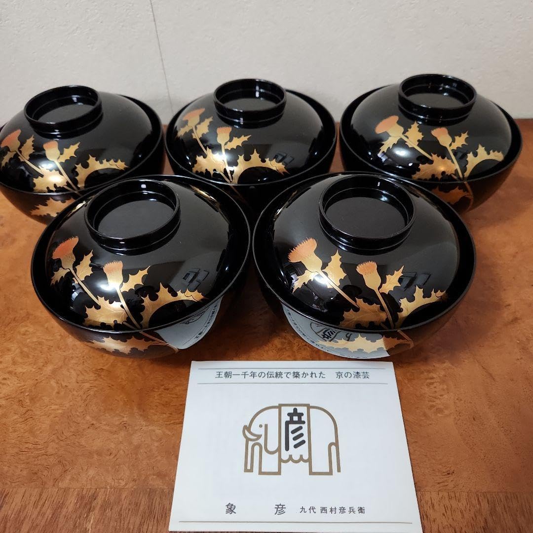 烏城彫り 椀5客セット