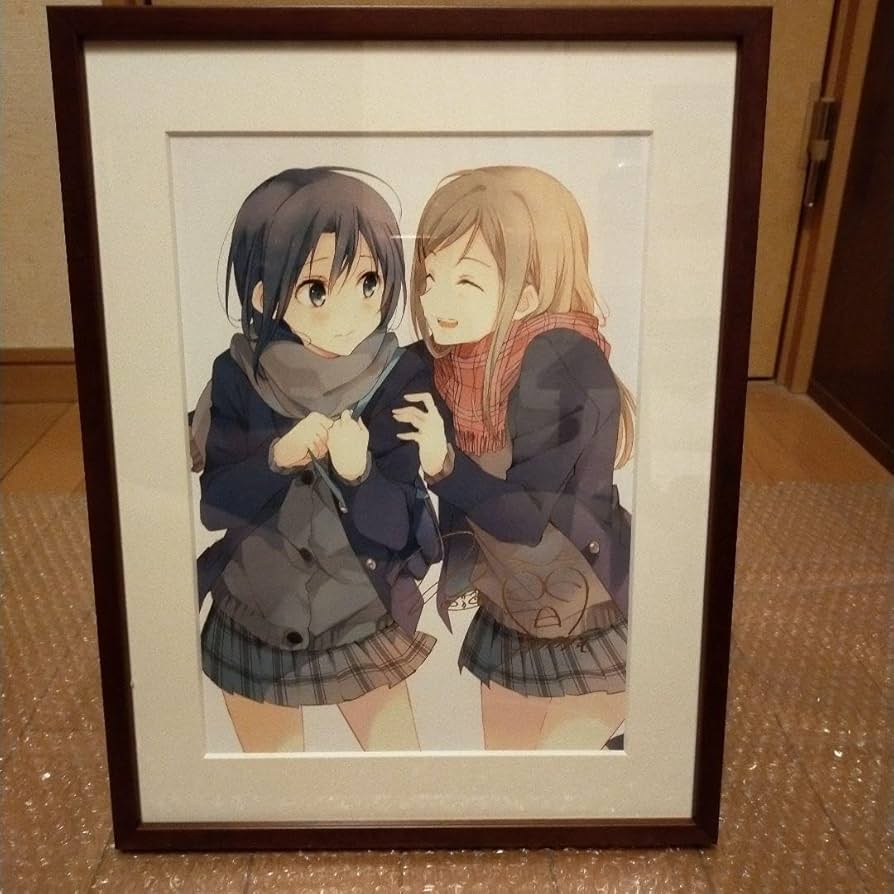 安達としまむら箔押しサイン入り複製原画