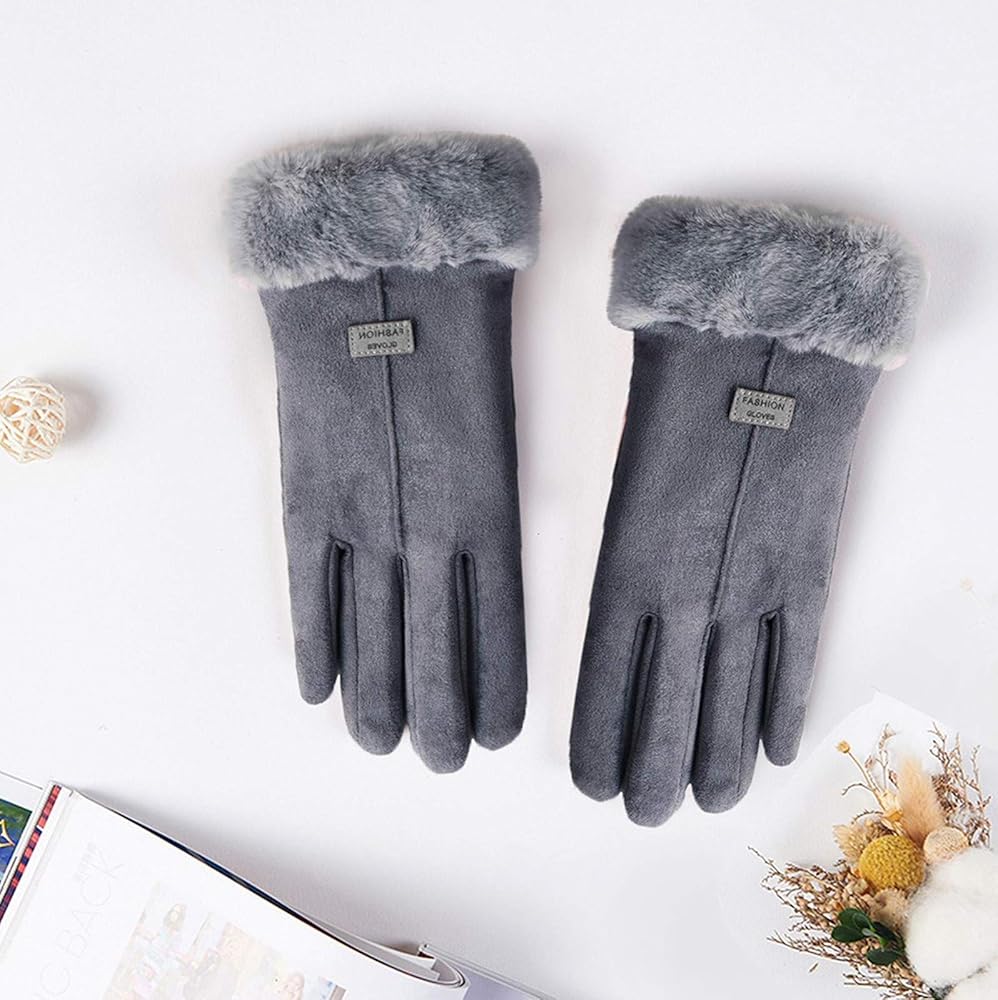 Women's Stretch Fleece Gloves Winter Girls Outdoor Heat Full