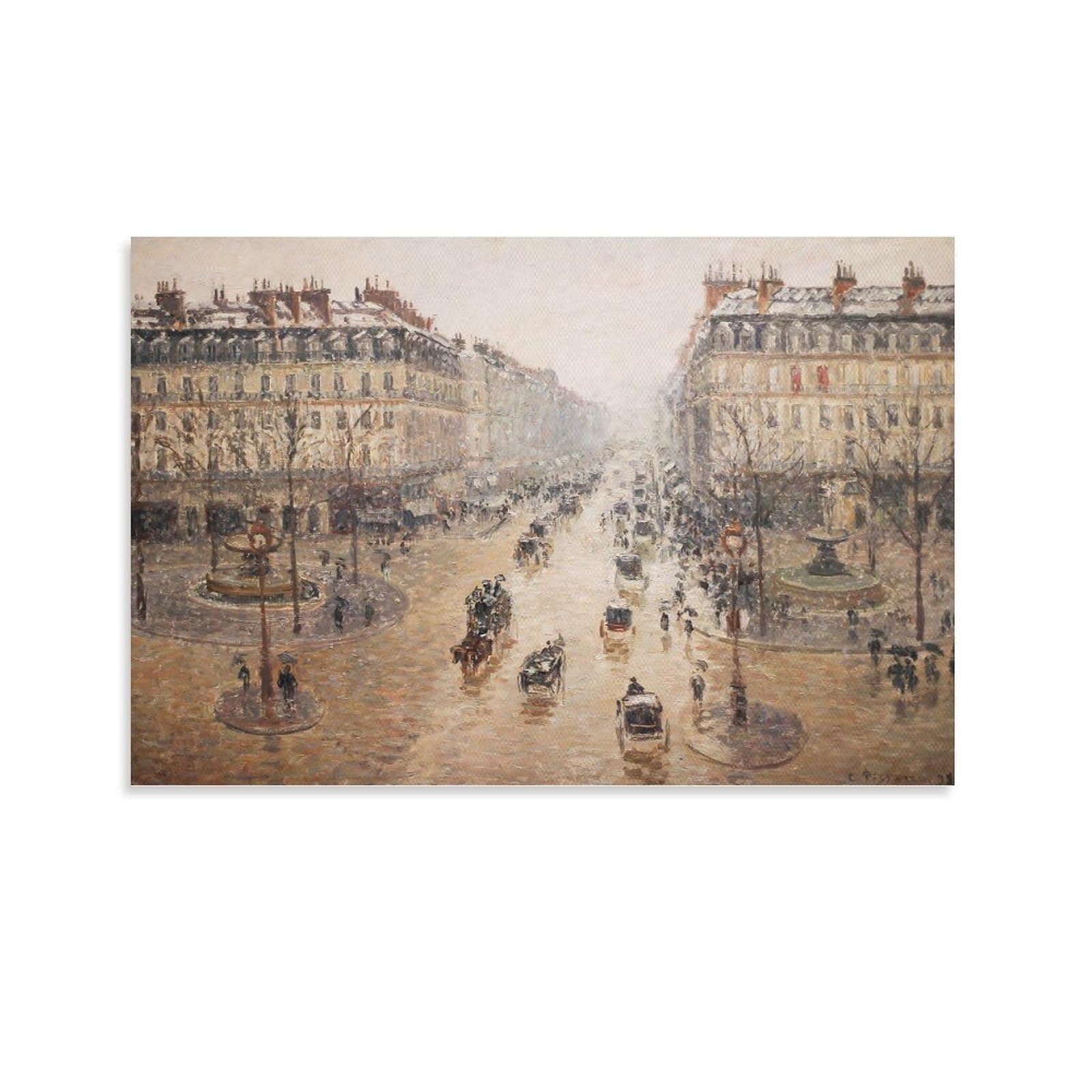 カミーユ・ピサロオペラ大通り 雪の効果 朝