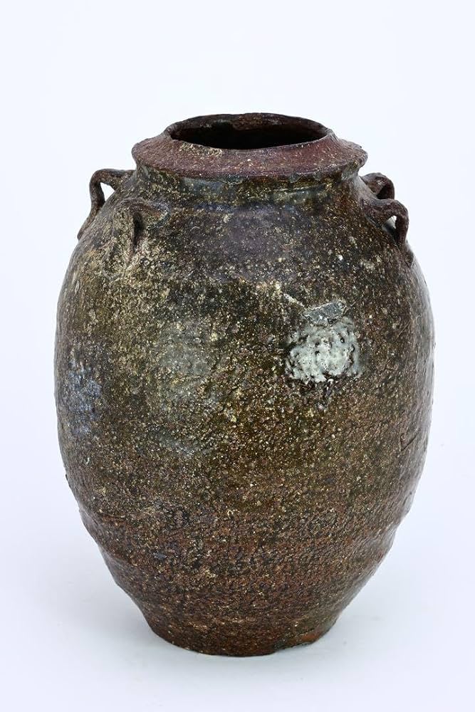 備前焼 牡丹餅 双耳 花入 花瓶 壺 壷 花器 / 華道具 備前焼 牡丹餅