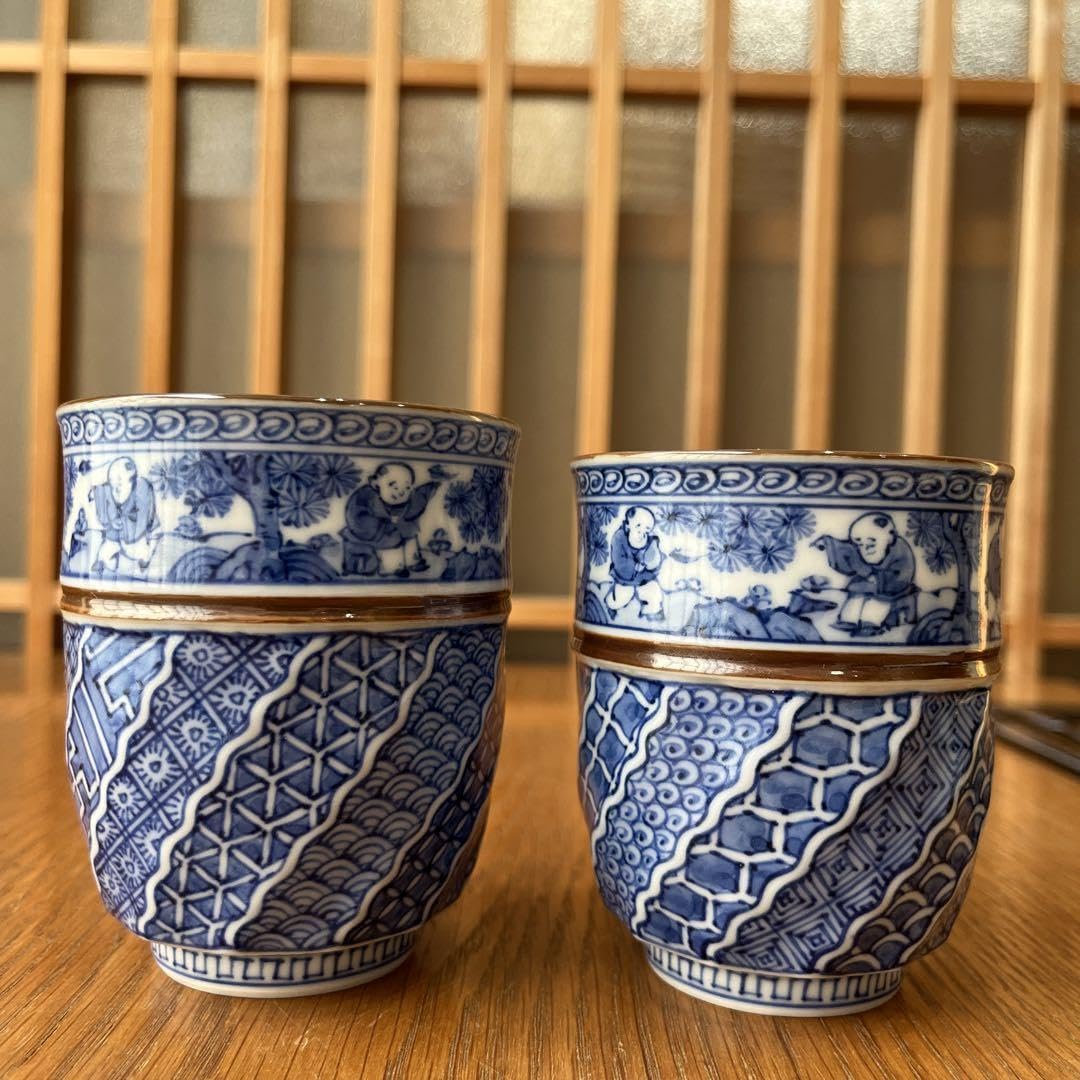 Amazon.co.jp: 京焼 清水焼 平安昭阿弥造 染付祥瑞 唐子模様 組