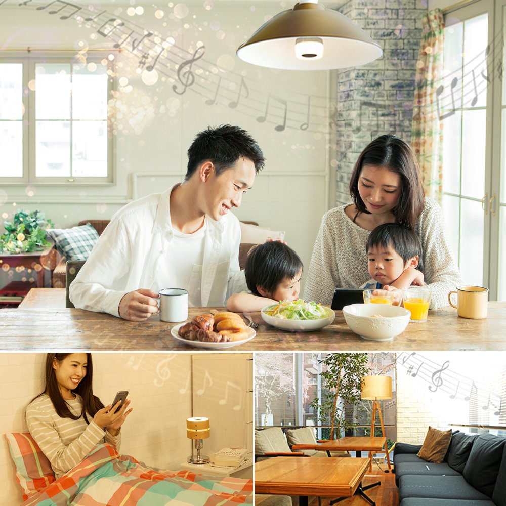 Amazon | アイリスオーヤマ スピーカー付電球 E26 40形相当 電球色