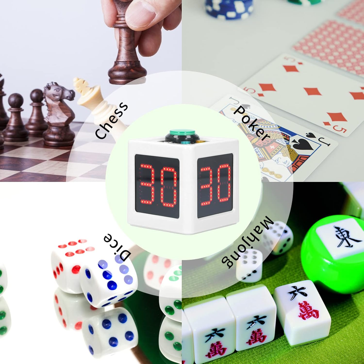 4面キューブタイマー、 1.4 インチ HD ディスプレイ 秒数