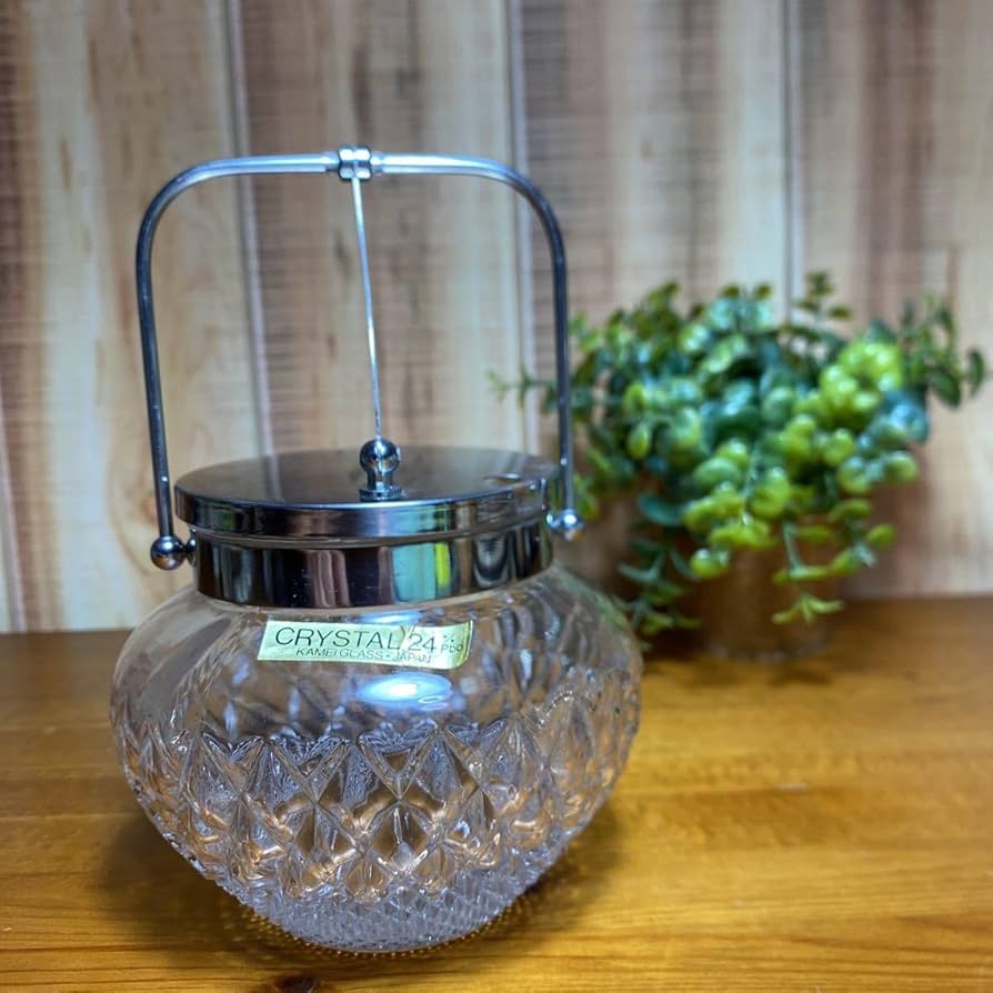 カメイガラス クリスタルガラス キャンディポット アンティーク カメイ