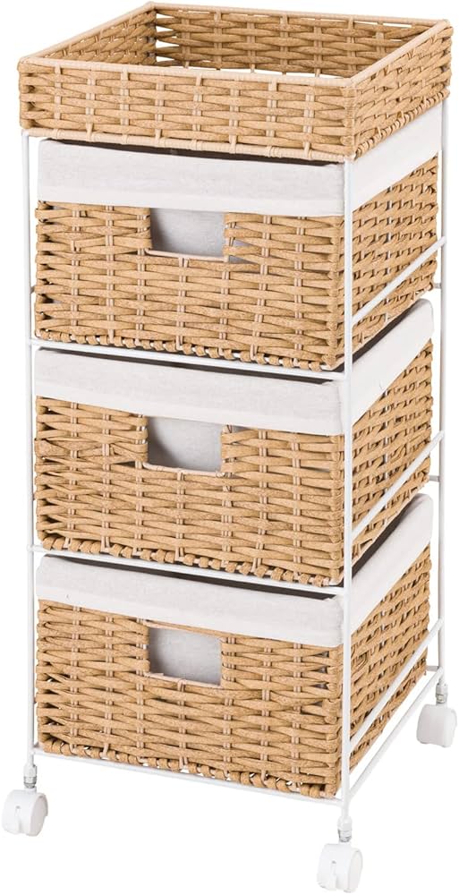 Amazon｜ドウシシャ ラタン風ランドリーチェスト 3段 幅35cm スリム