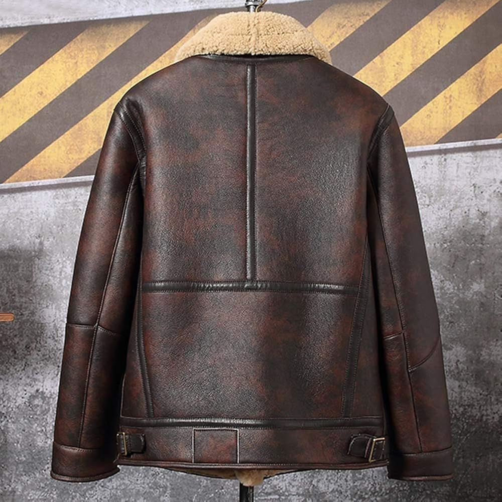 Amazon | [Denny&Dora] 新しいメンズムートンジャケット 毛皮のコート