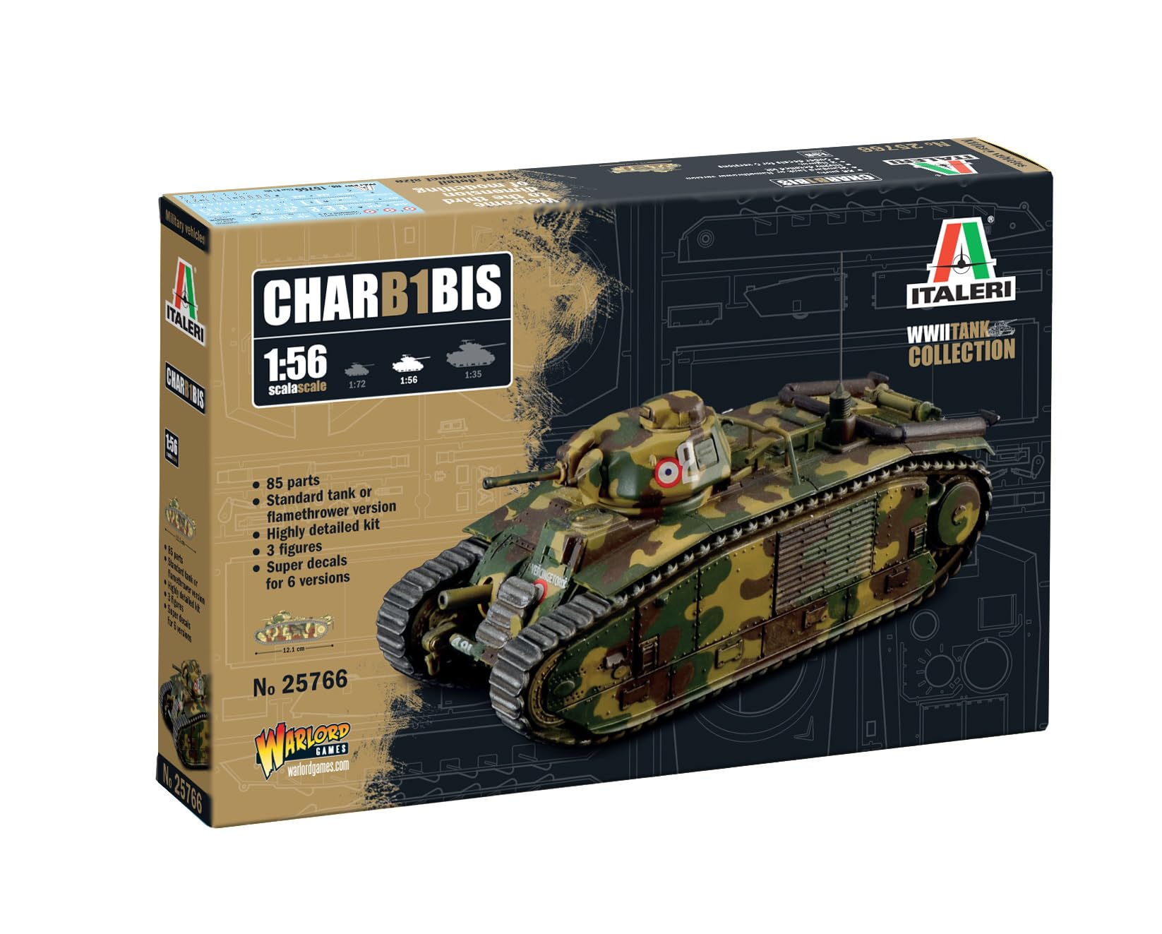 Amazon | イタレリ 1/56 WW2 フランス B1 bis 重戦車 プラモデル