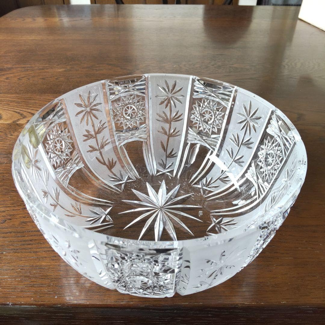 クリスタル カットガラス ボヘミア BOHEMIA ガラス ボウル フルーツ皿