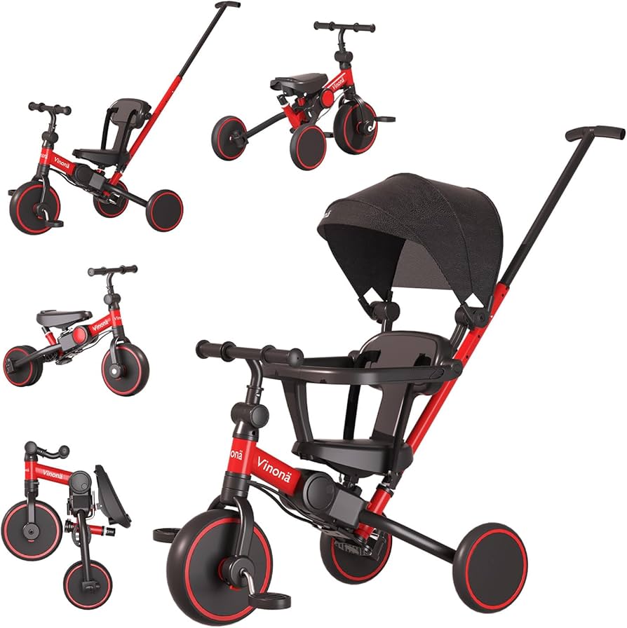 Amazon.co.jp: Vinona 子供用三輪車 6in1 三輪車 折りたたみ 手押し棒