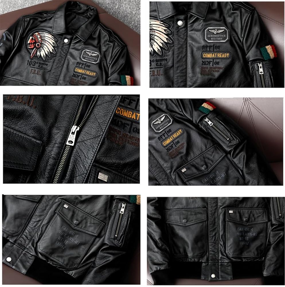 Amazon | [VIIBOY] 革ジャン 本革ジャケット 本革 フライトジャケット