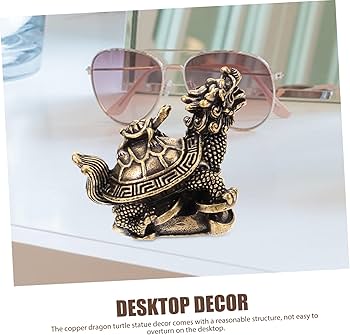 Amazon.co.jp: IWOWHERO 銅製の龍亀の像 ミニチュア属動物装飾