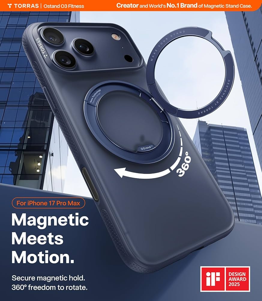 Amazon.com: TORRAS for iPhone 17 Pro Max Case, 360 Magnetic Stand