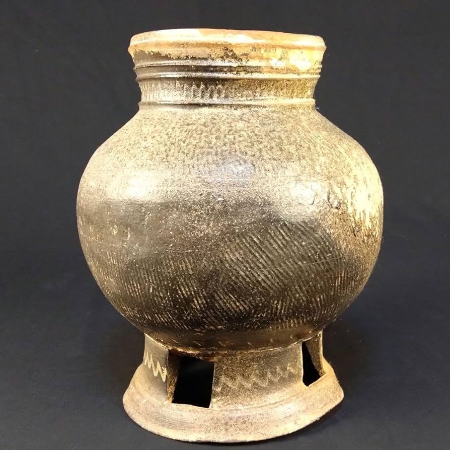 朝鮮美術 須恵器 新羅土器 新羅無細土 壷 C R9089 朝鮮美術 須恵器