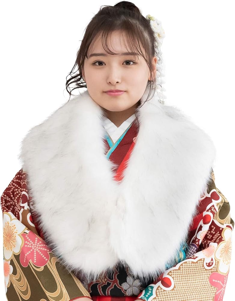 Amazon | [KYOETSU] [キョウエツ] ショール 振袖用 ファー フェイク