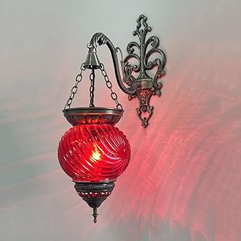 Amazon.co.jp : Byrotson トルコ製の赤いガラスの壁取り付け用燭台