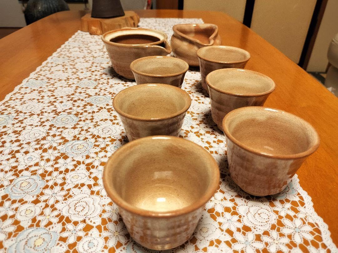 1642 萩焼茶器セット宝瓶1客湯冷し1客猪口6客