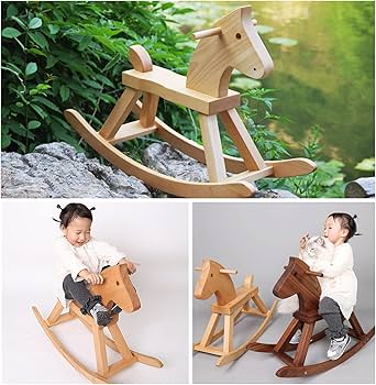 Amazon.co.jp: な木製ロッキングホース ポータブル木製ロッキング