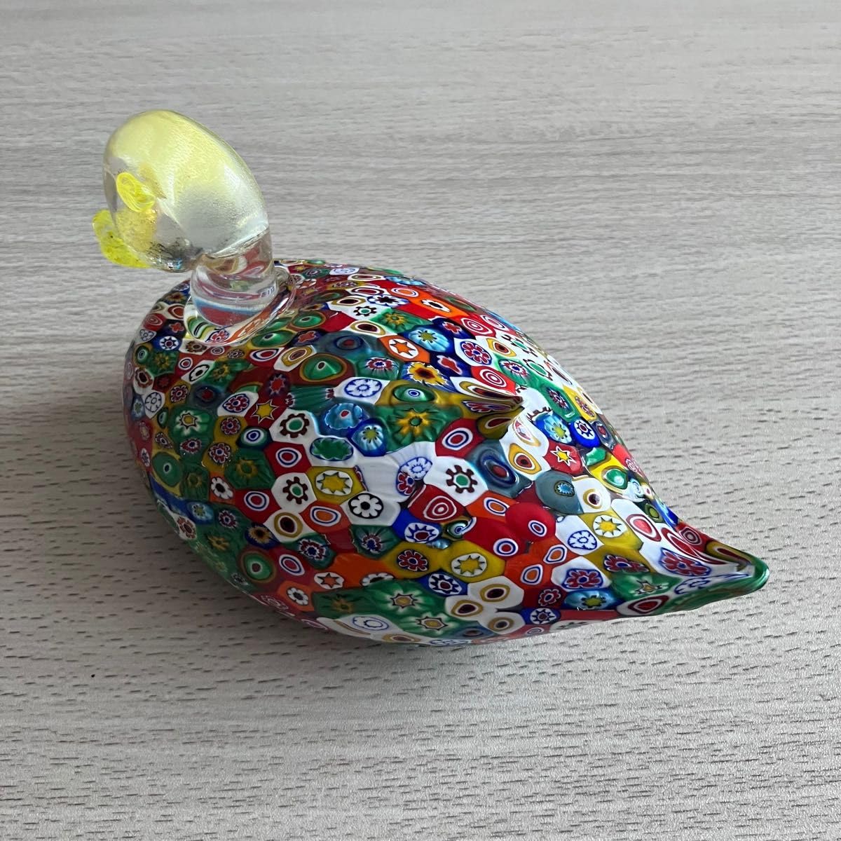 クリスタルガラス カラフル鳥 置物 オブジェ ムラーノガラス