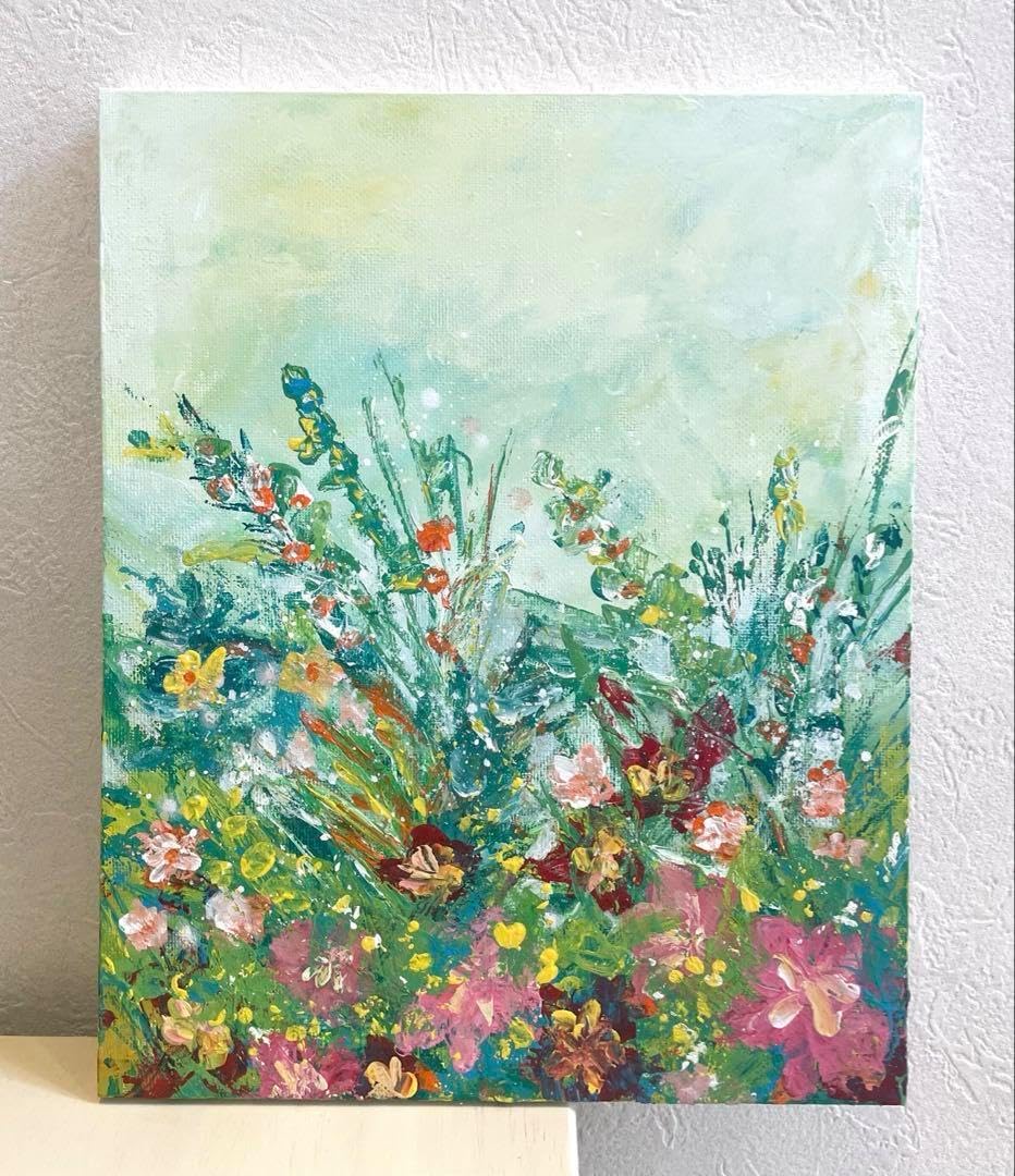 原画】抽象画 青の嵐 約273×220mm（F3サイズ） 絵画 La couleur aya