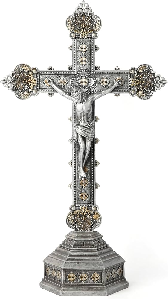Amazon.co.jp: BCカトリック十字架 立った十字架 祭壇用、シルバー