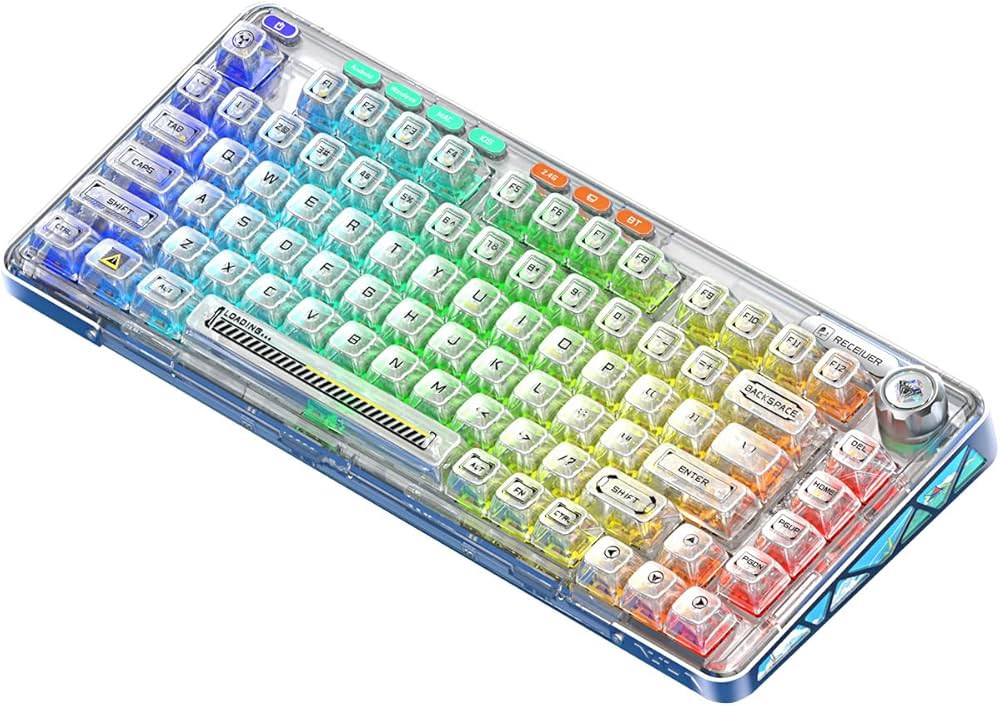 Amazon | OUSEITECH X Aula F81 ゲーミングキーボード メカニカル 透明