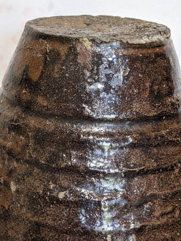 ♢種子島焼 古陶磁 江戸時代 算盤形瓶 花瓶 琉球陶芸 珍物レア物 古