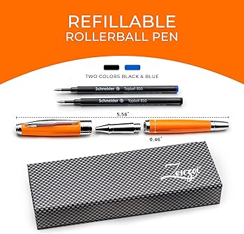 Amazon | ZenZoi エレガントなオレンジペンセット 細字ローラーボール