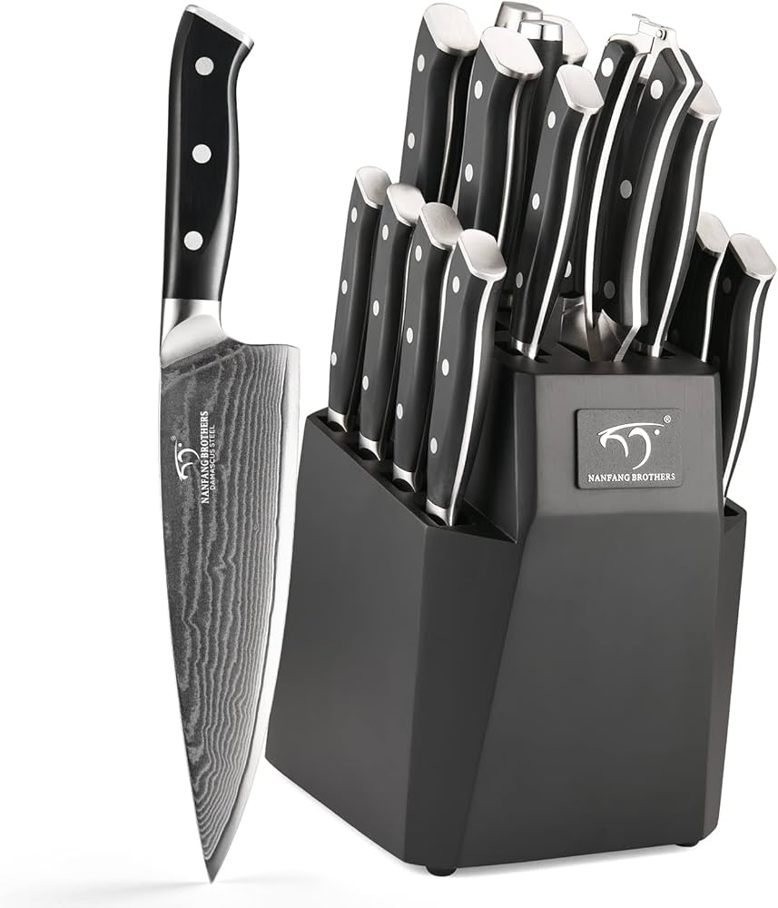 Amazon.com: NANFANG BROTHERS 18-Piece Damascus Kitchen Knife Sets