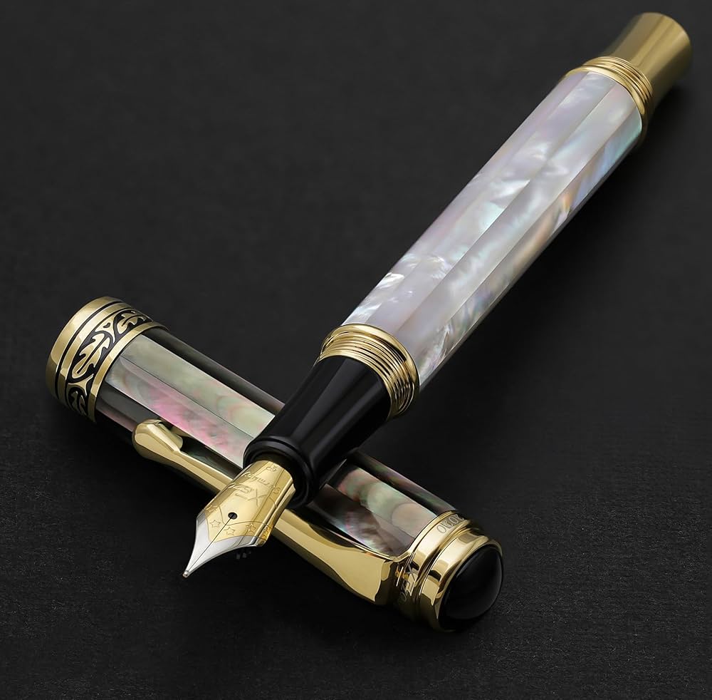 Amazon | Xezo Maestro 万年筆 細字 玉虫色 海洋起源 ホワイトと