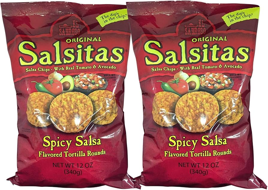 Amazon.com: El Sabroso Salsitas Spicy Salsa Tortilla Chips 12 oz