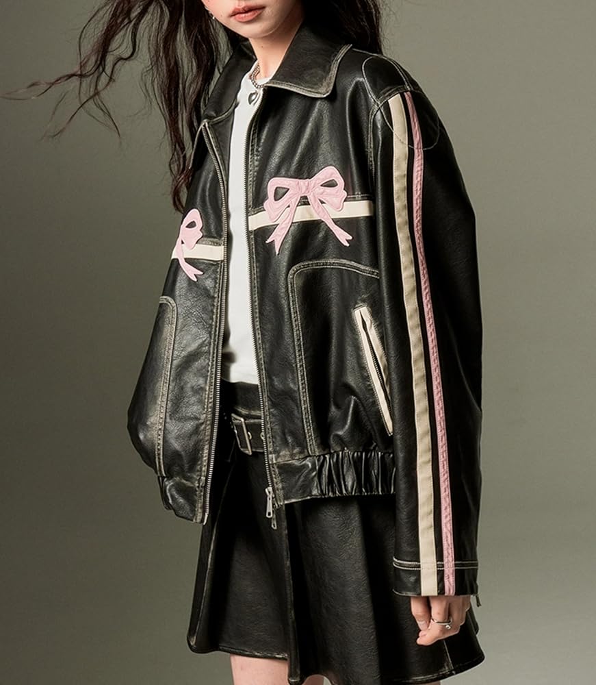 Vintage Y2K Leather Jacket 80s| Unique| Sustainable Fashion| 90s