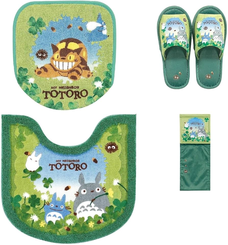 Amazon | となりのトトロ トイレマット セット 4点 グリーン マルチ型