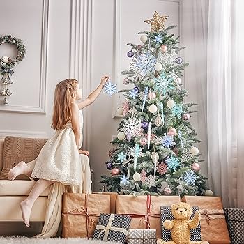 Amazon.co.jp: 36個 クリスマス アクリル 雪の結晶 オーナメント 冬の