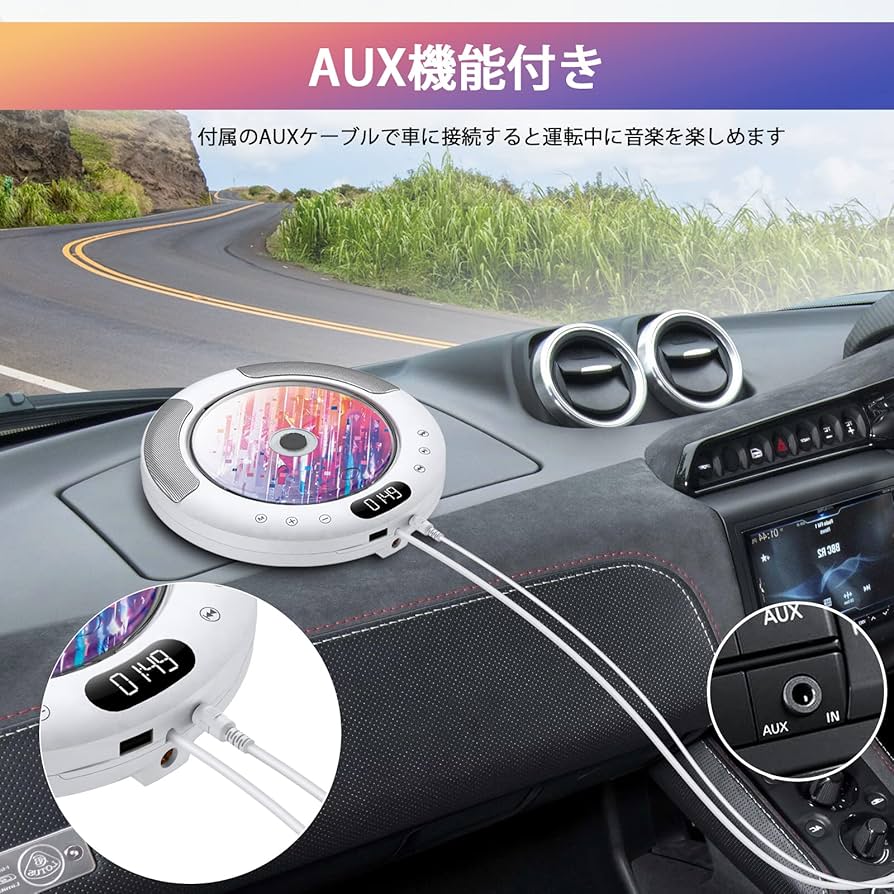 Amazon.co.jp: CDプレーヤー 卓上置き式 CDラジオ 多機能 防塵透明