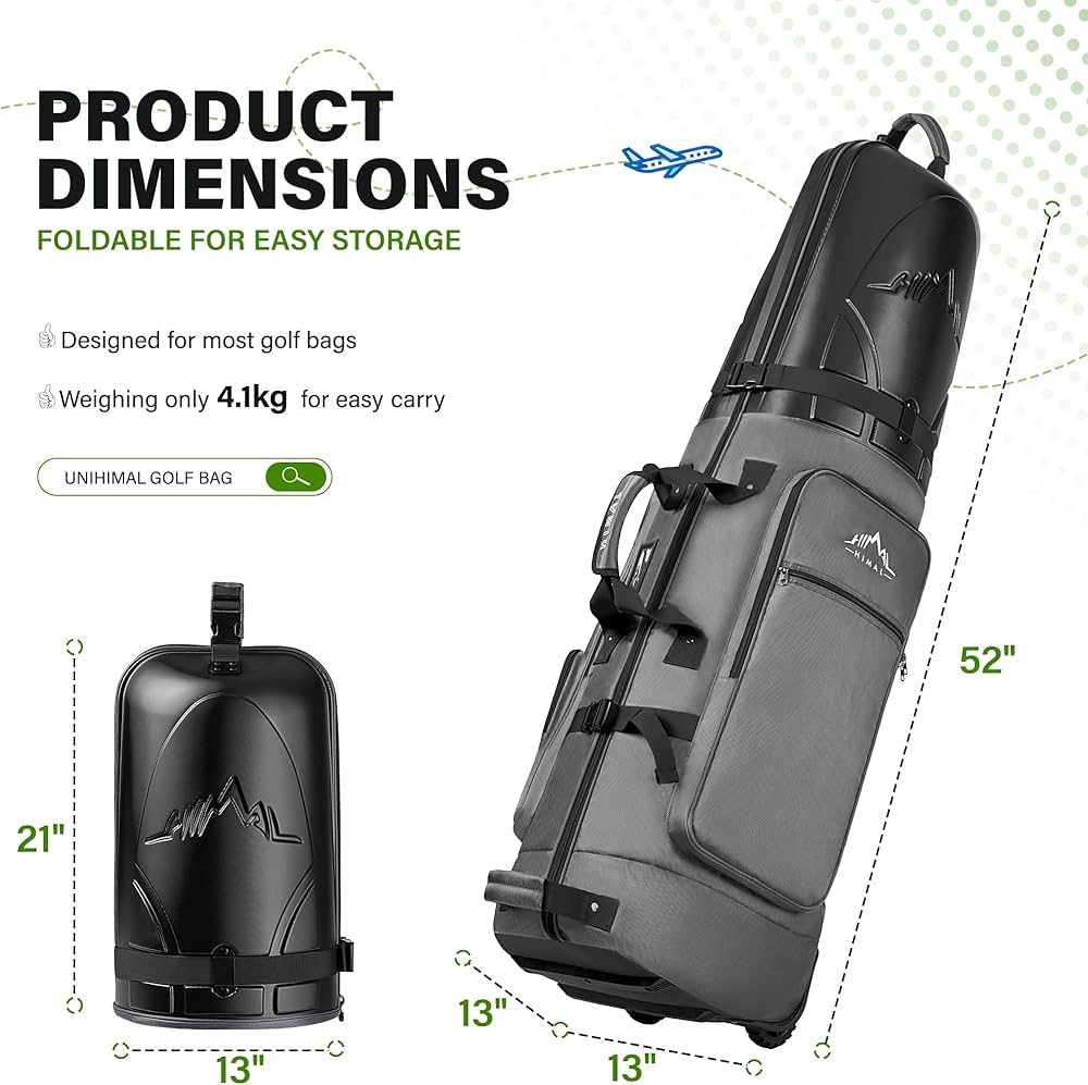 Amazon | UNIHIMAL ゴルフトラベルバッグ ハードケーストップ付き