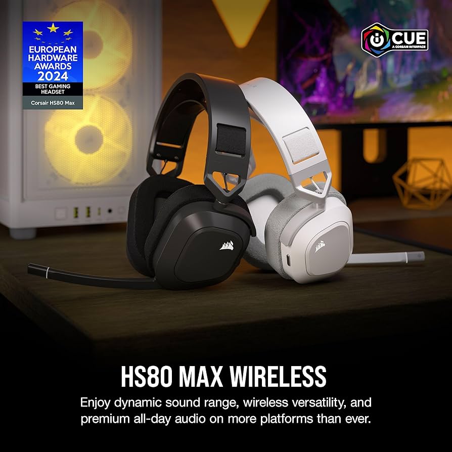 Amazon.com: Corsair HS80 MAX Wireless 2.4GHz Bluetooth Gaming